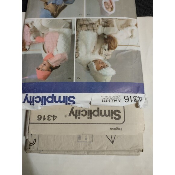 5/$25 Simplicity 4316 Sew Pattern Fleece Hats Ear Flap Mitten Scarf Dog Coat - Picture 2 of 4